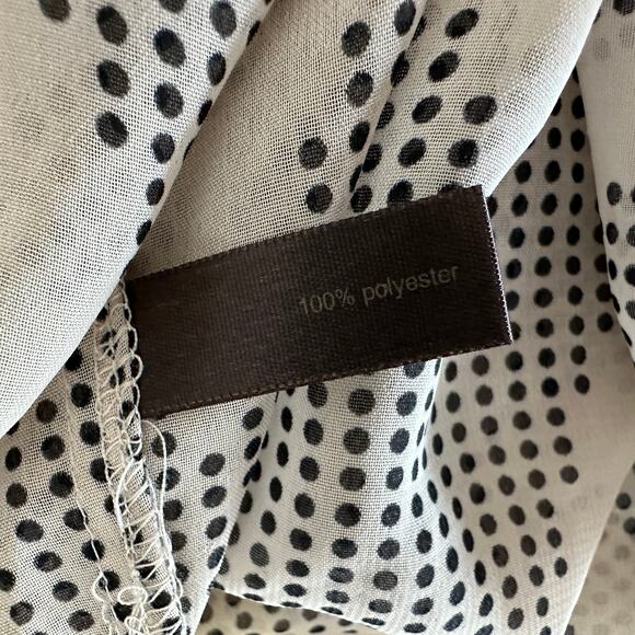 The Limited Sheer Chevron Polka Dots Top WMNS  XS Black Ivory Scoop Neck Zig Zag - Picture 6 of 7